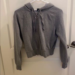 Cropped Zip-Up Hoodie